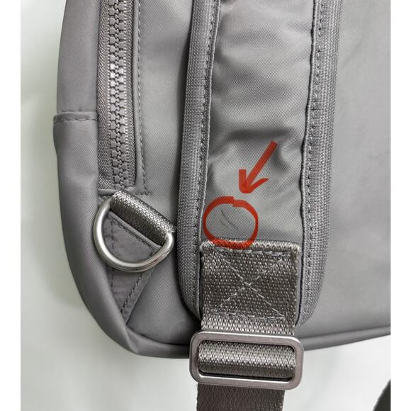 Baggalini Central Park Steel Gray Nylon Sling Backpack Bag - Picture 9 of 9